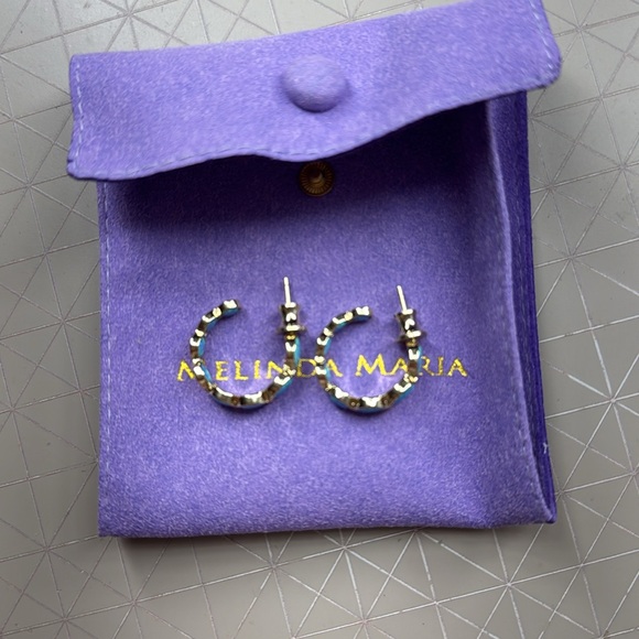 Brand new Melinda Maria turquoise opal hoops - Picture 2 of 3